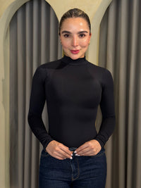 Body Cuello Tortuga Manga Larga Negro