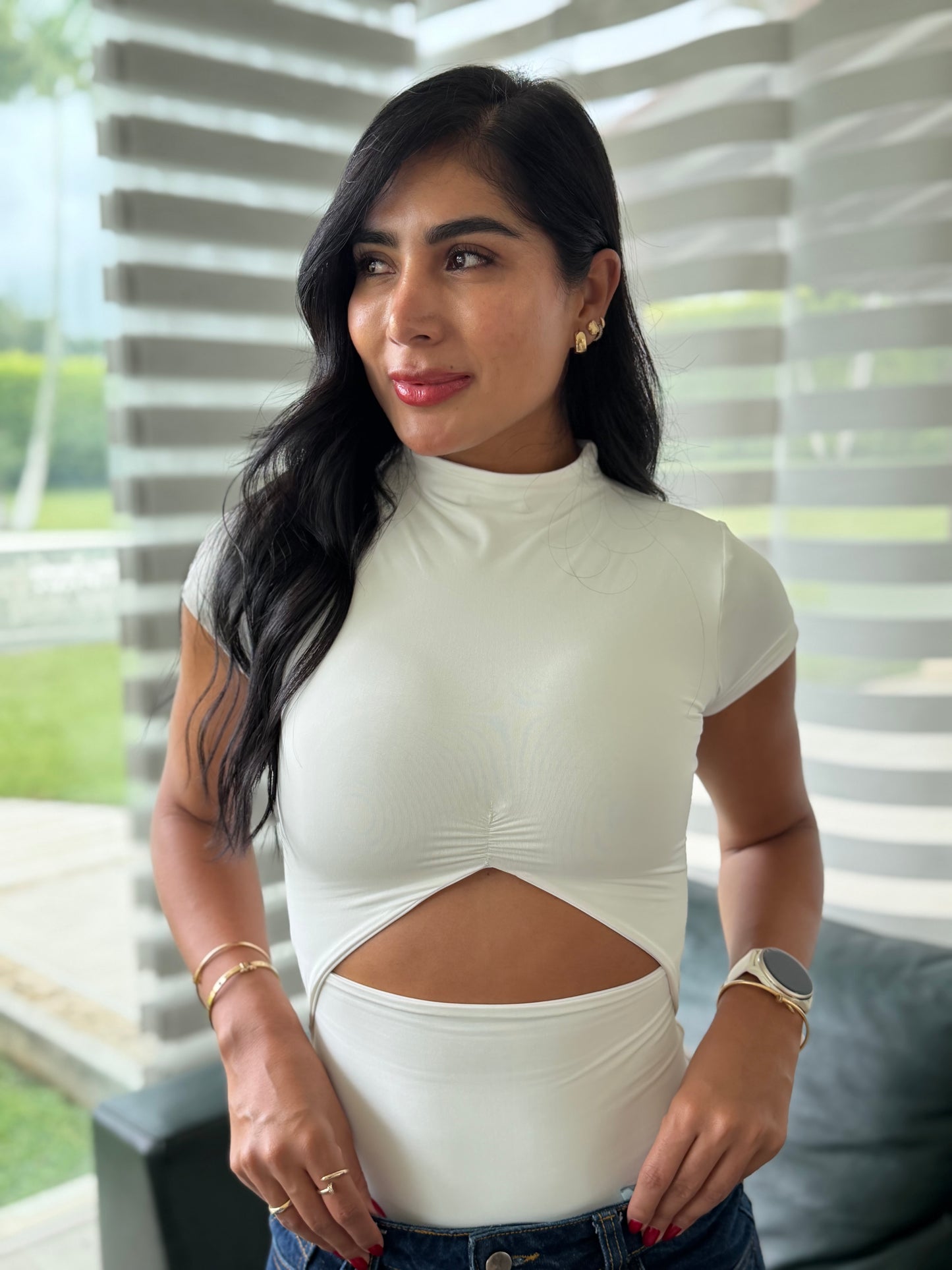 Body cuello incluido escote blanco