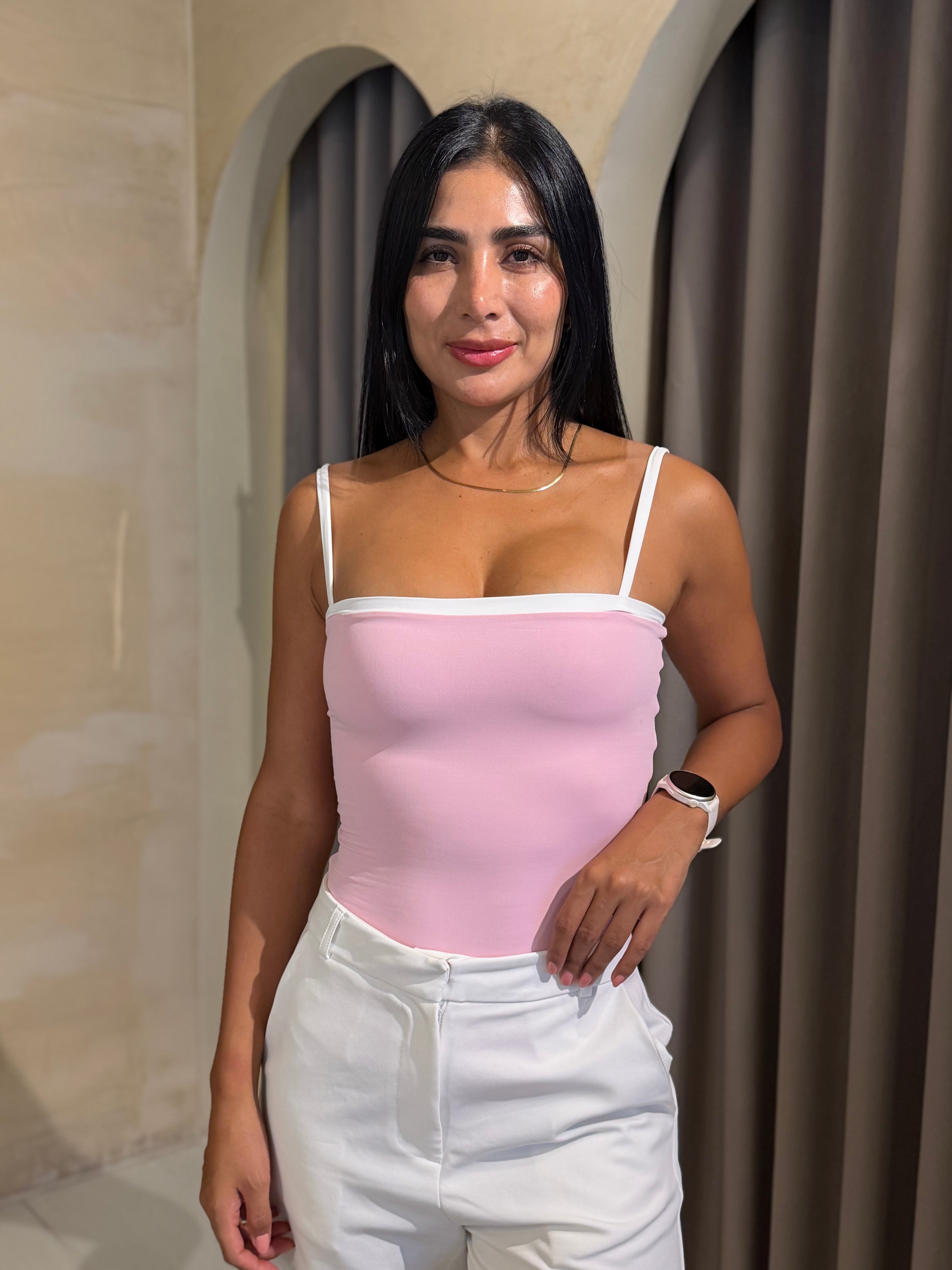 Body bloques tira rosado