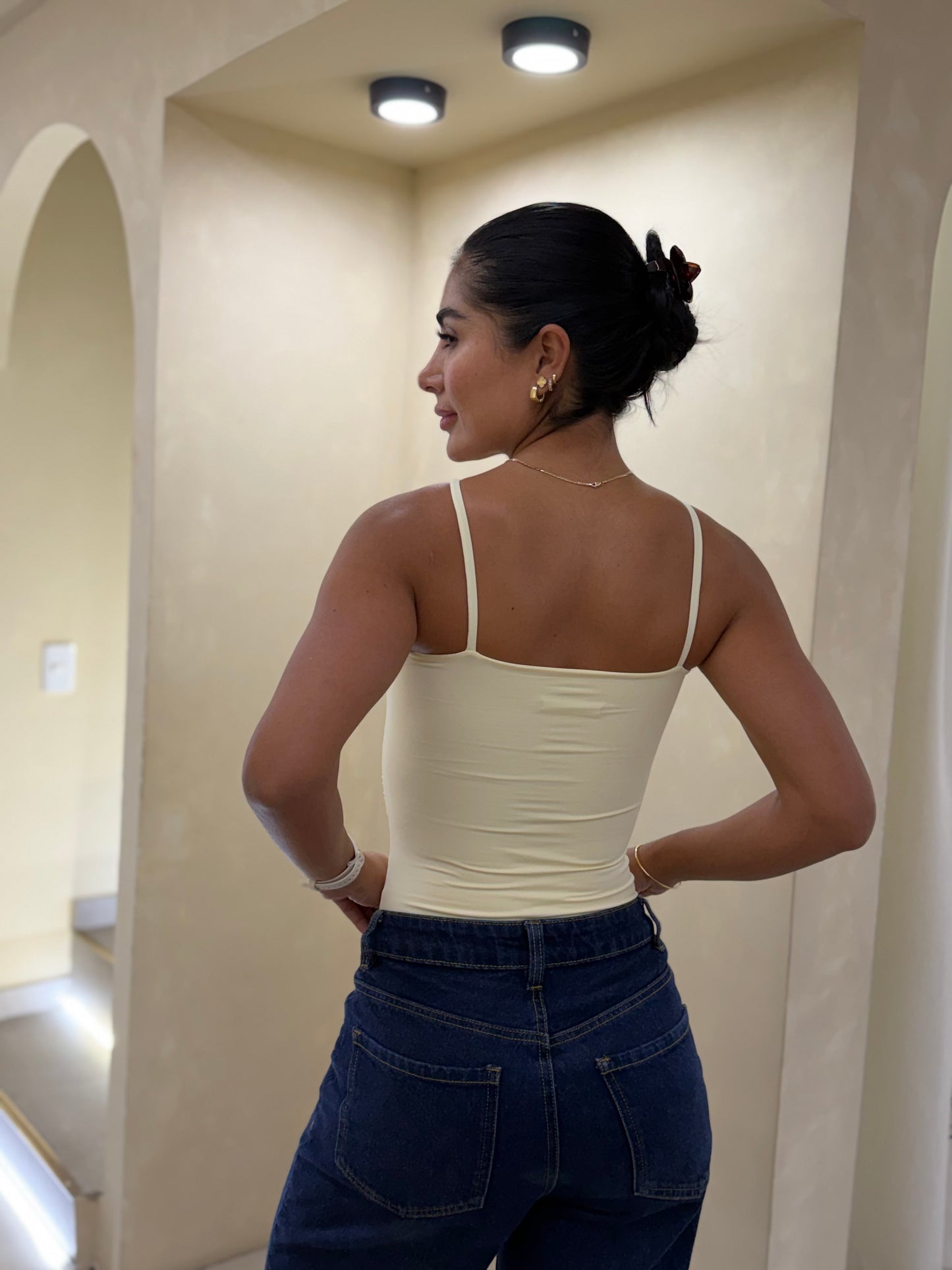 Body pico delgado recogido amarillo