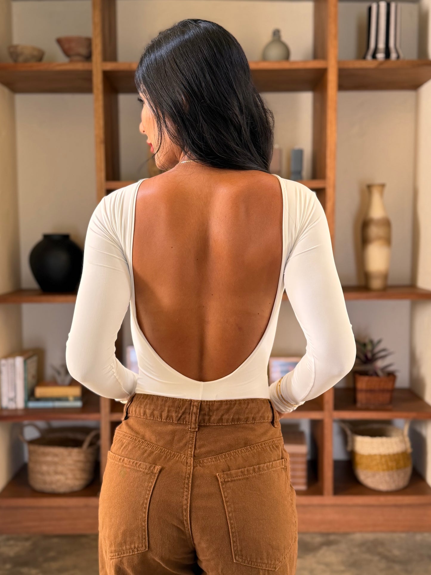 Body destapado top invisible blanco