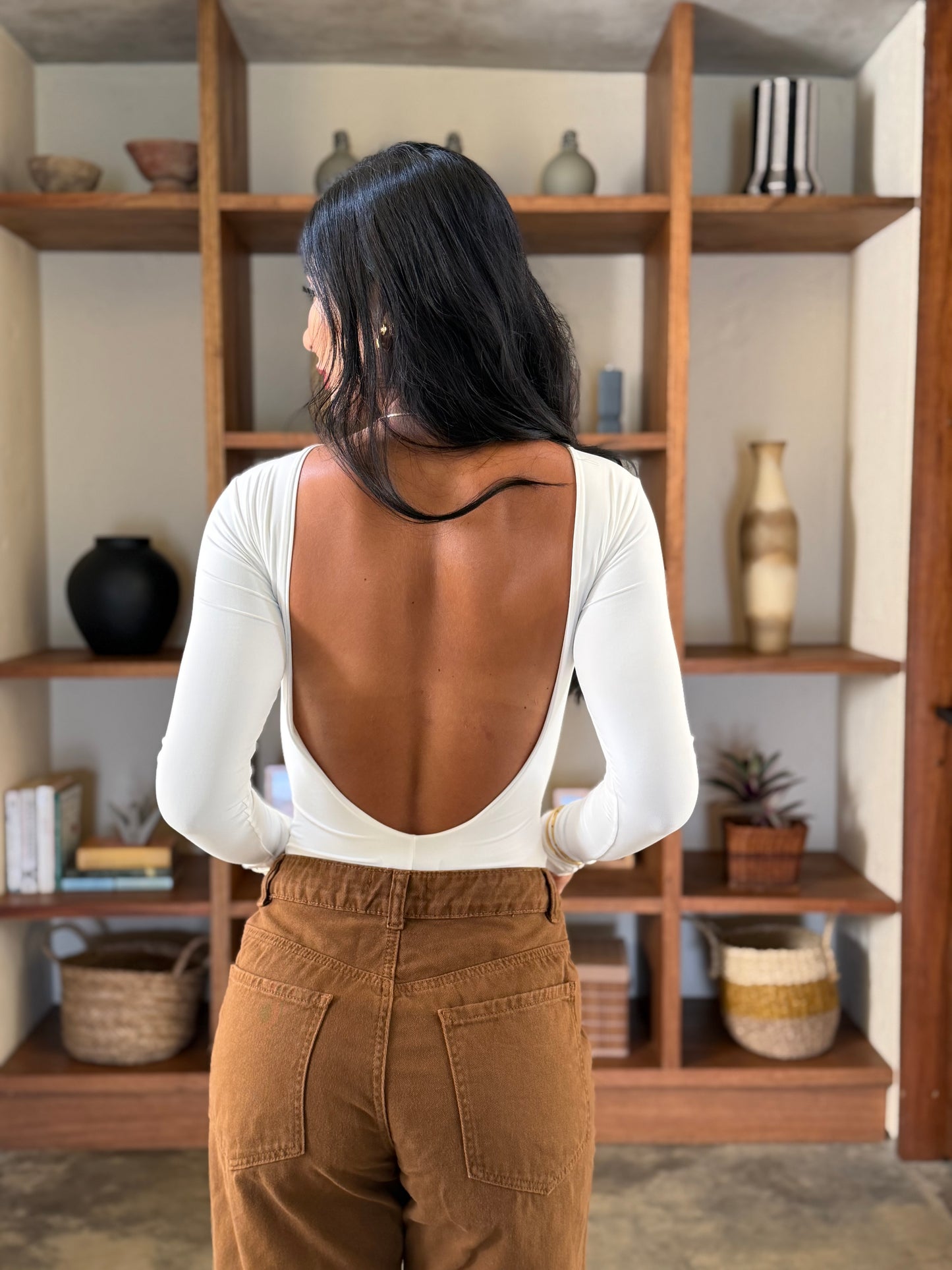 Body destapado top invisible blanco