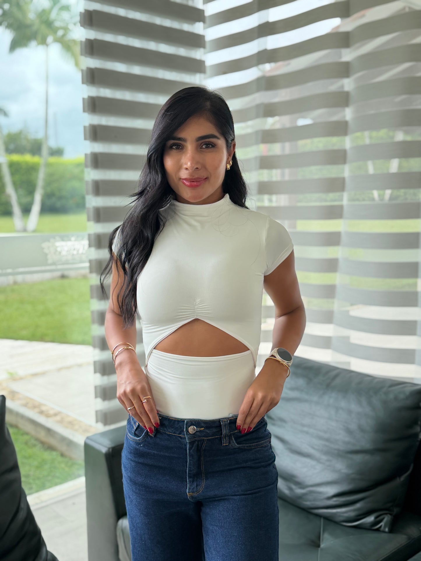 Body cuello incluido escote blanco