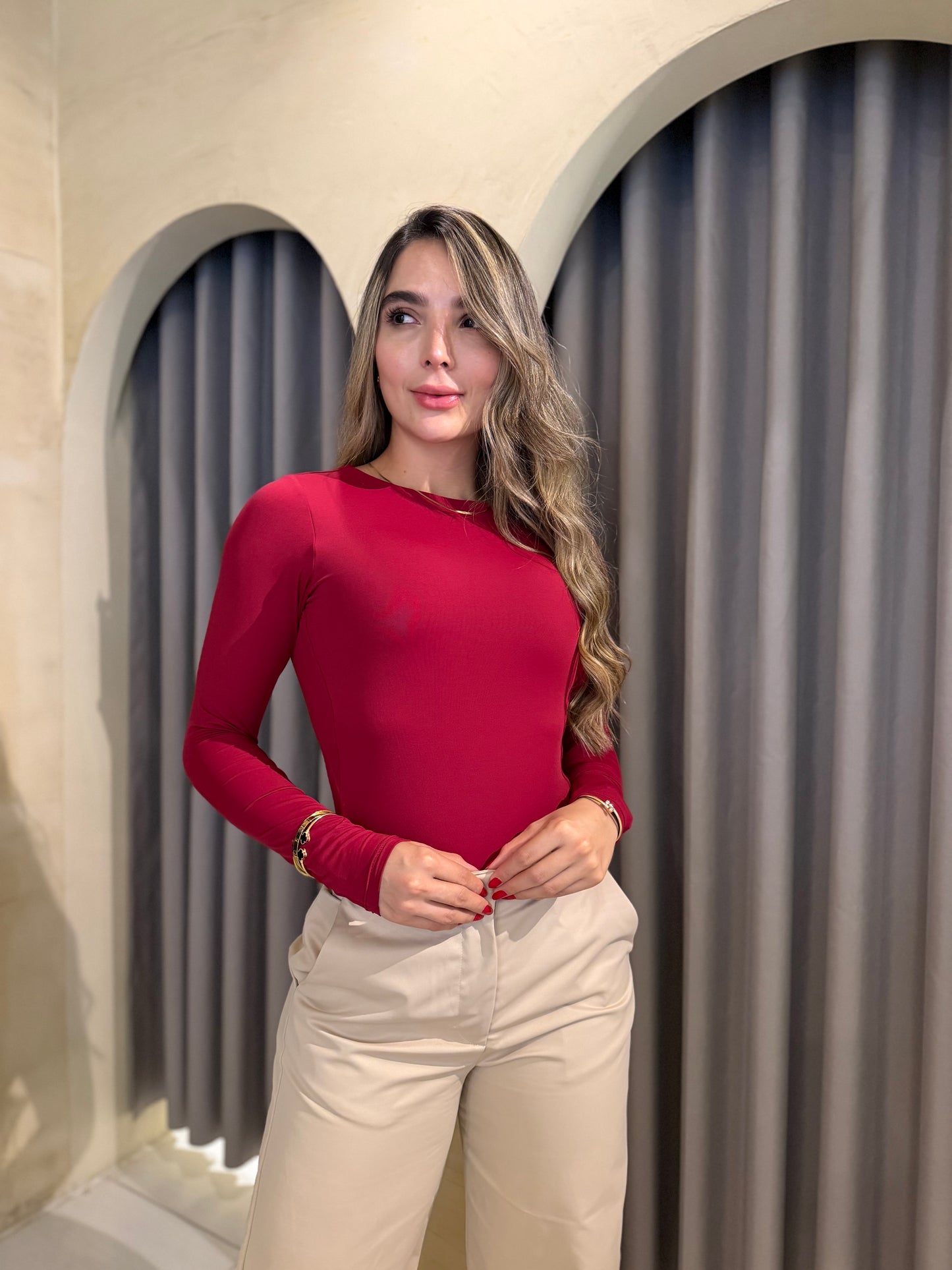 Body destapado top invisible Borgoña