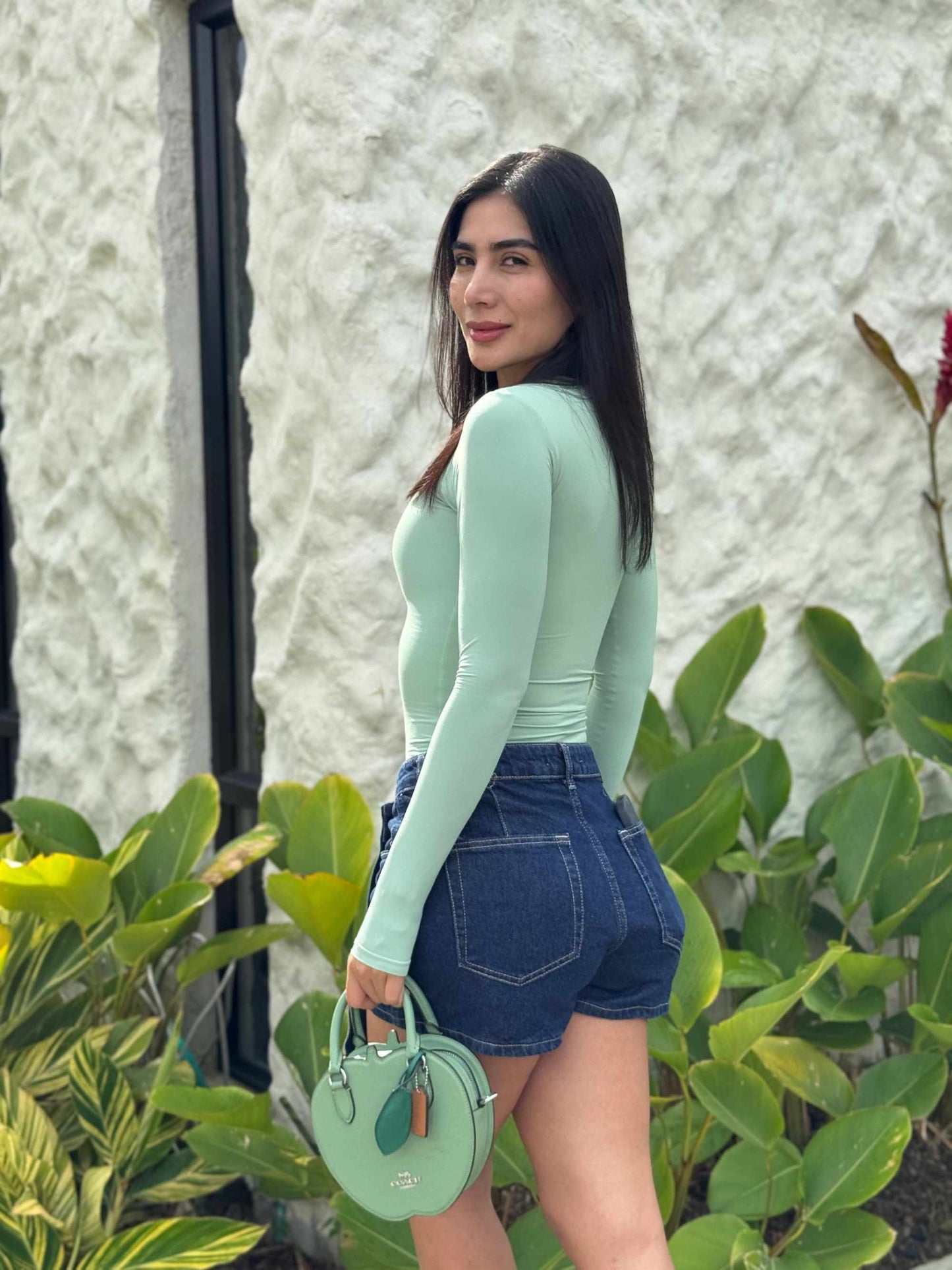 Body Básico Manga Larga Verde Menta