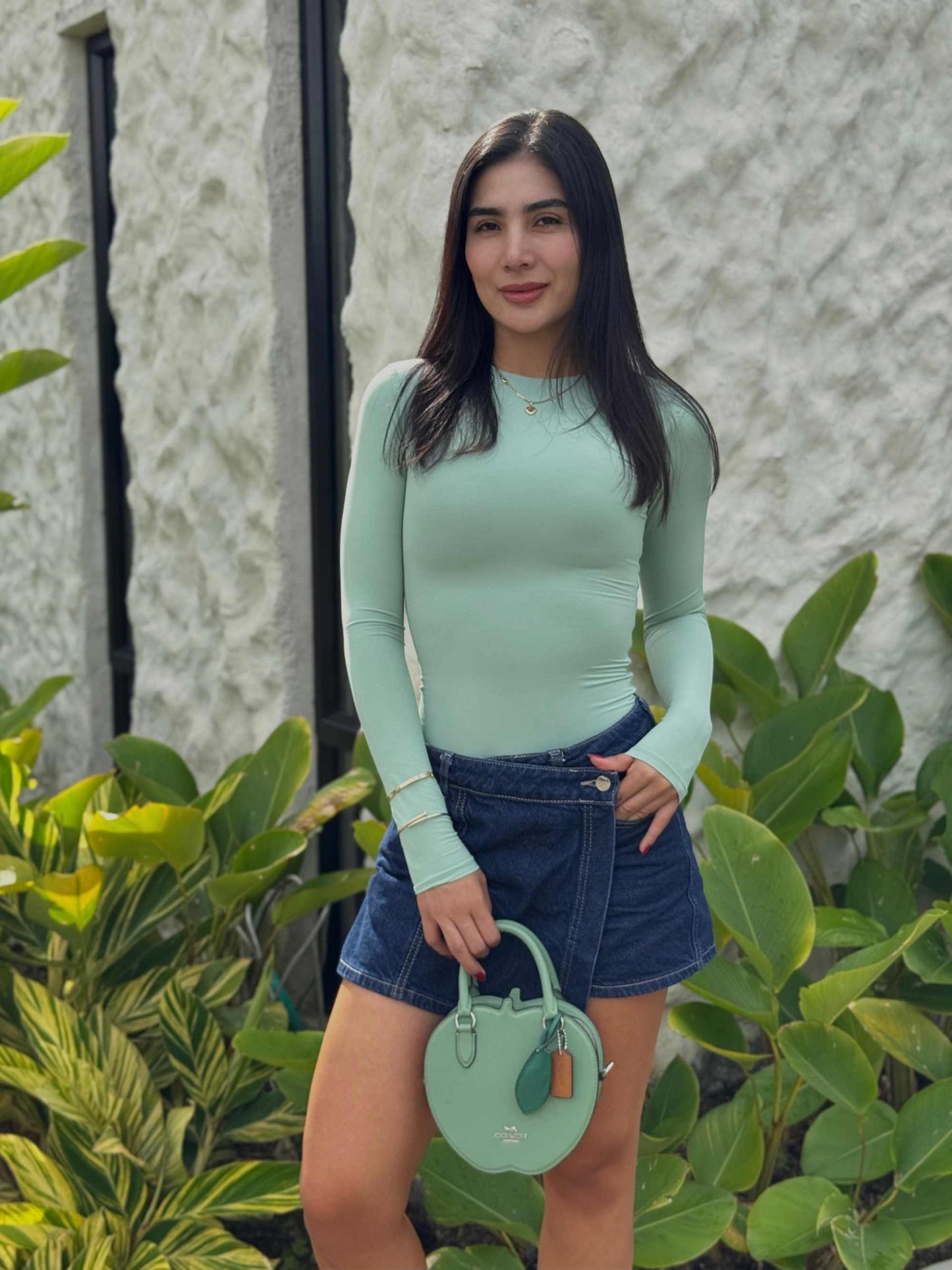 Body Básico Manga Larga Verde Menta