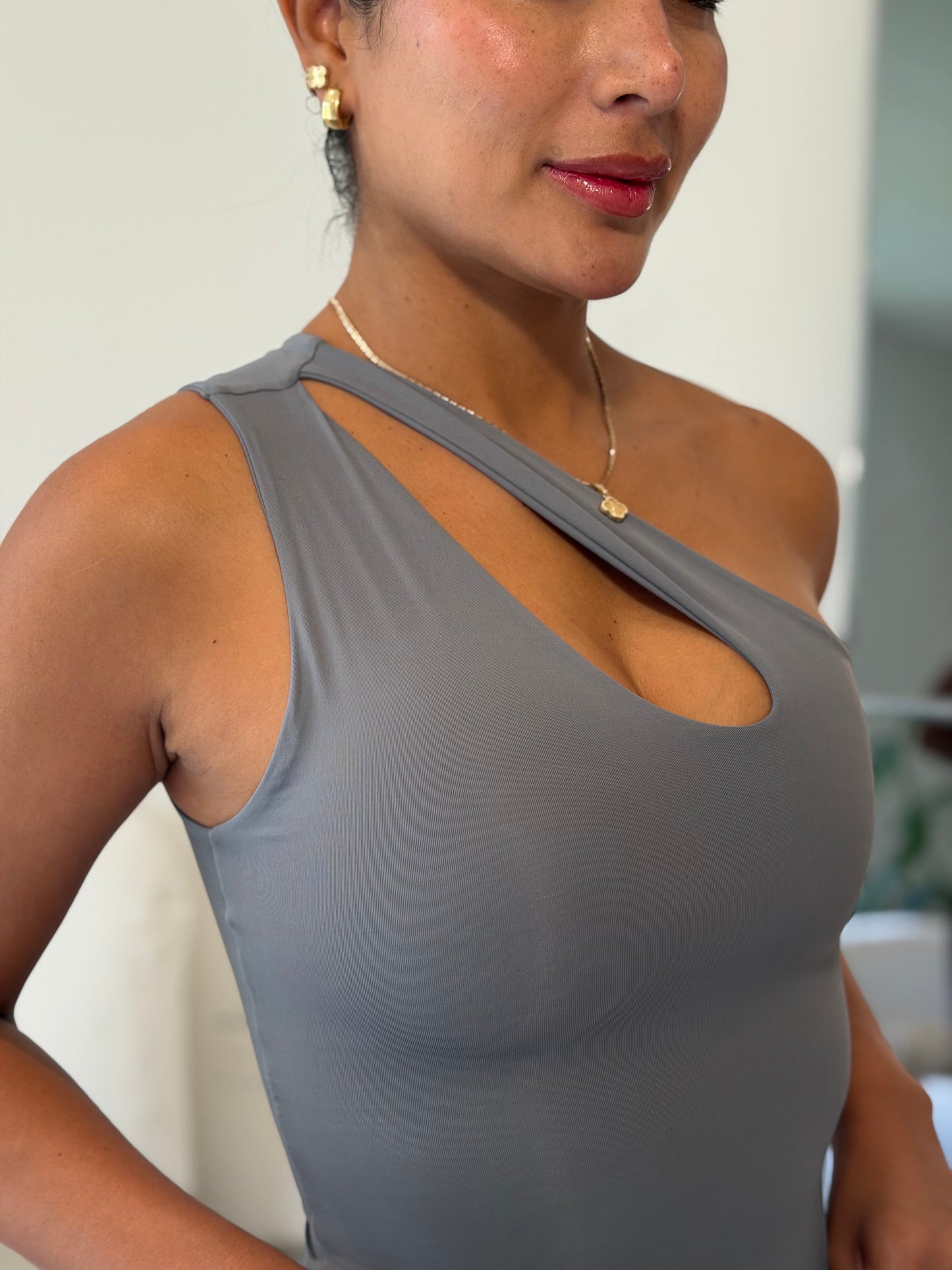 Body un solo hombro gota gris