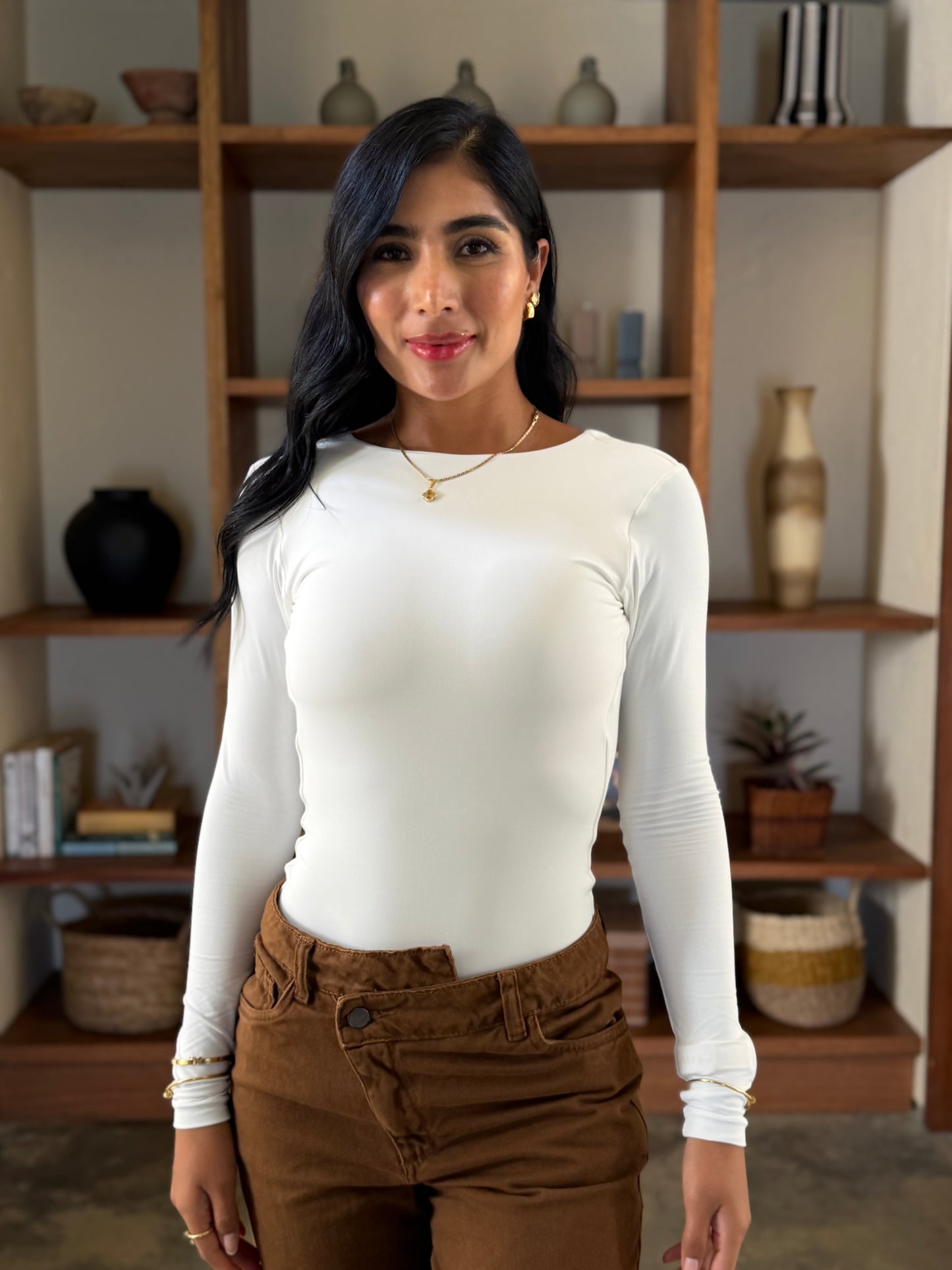 Body destapado top invisible blanco