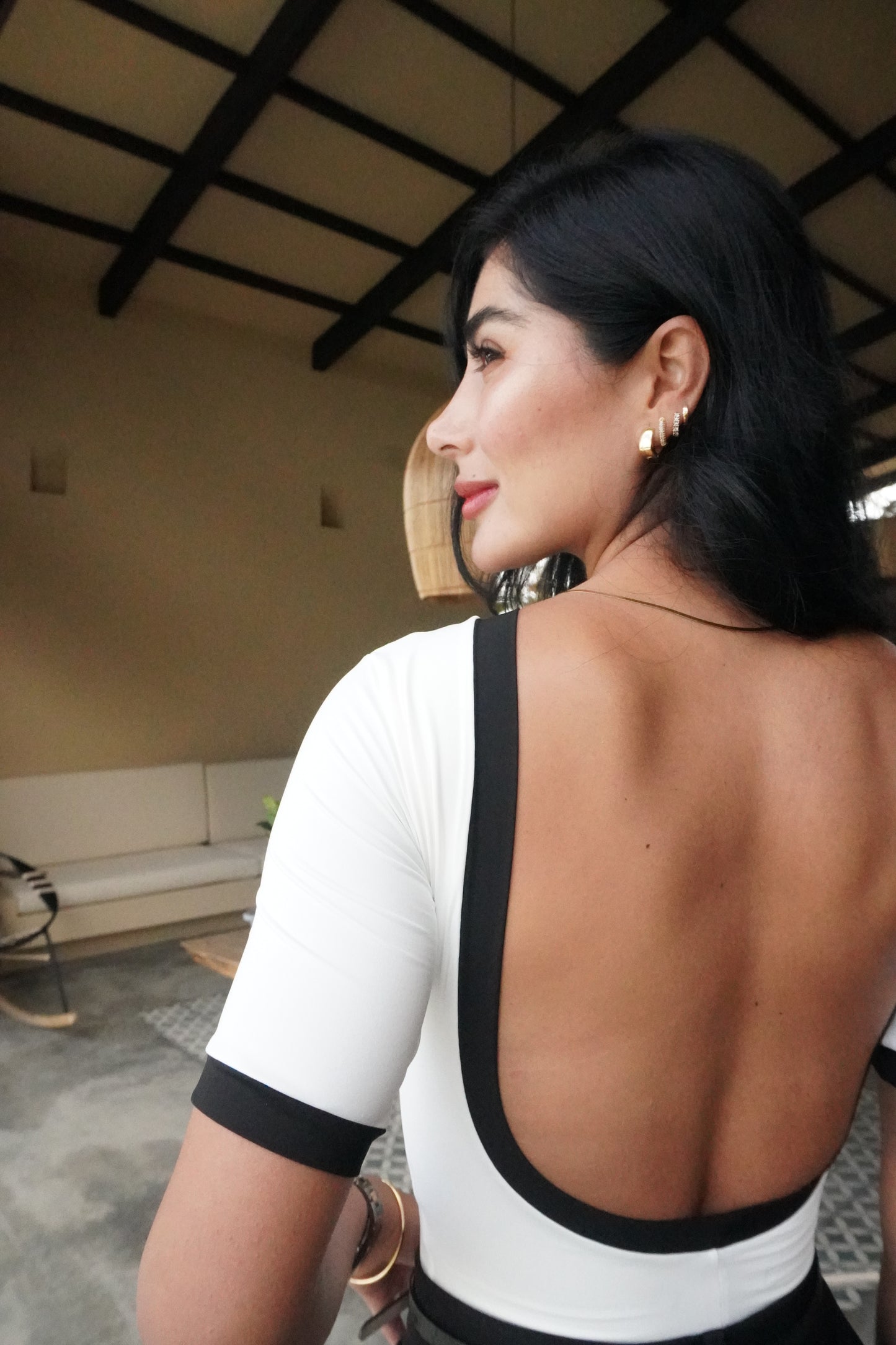 Body bloques escote blanco