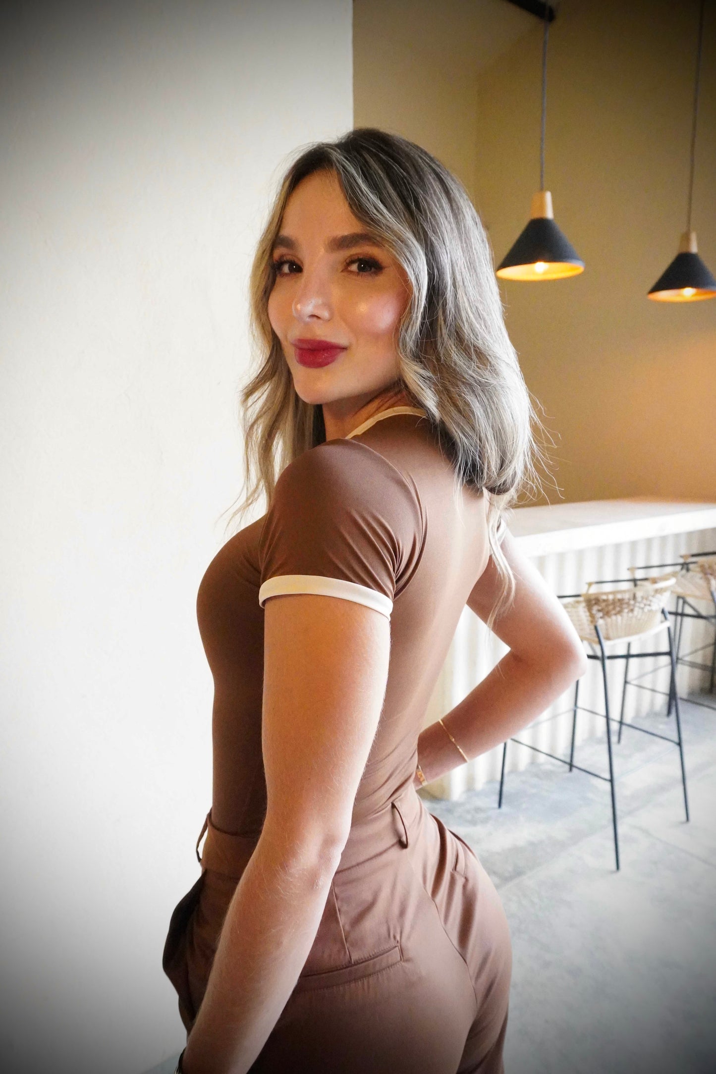 Bloques camiseta cafe