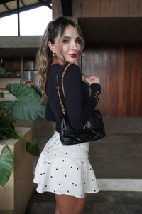 Falda lunares blanco