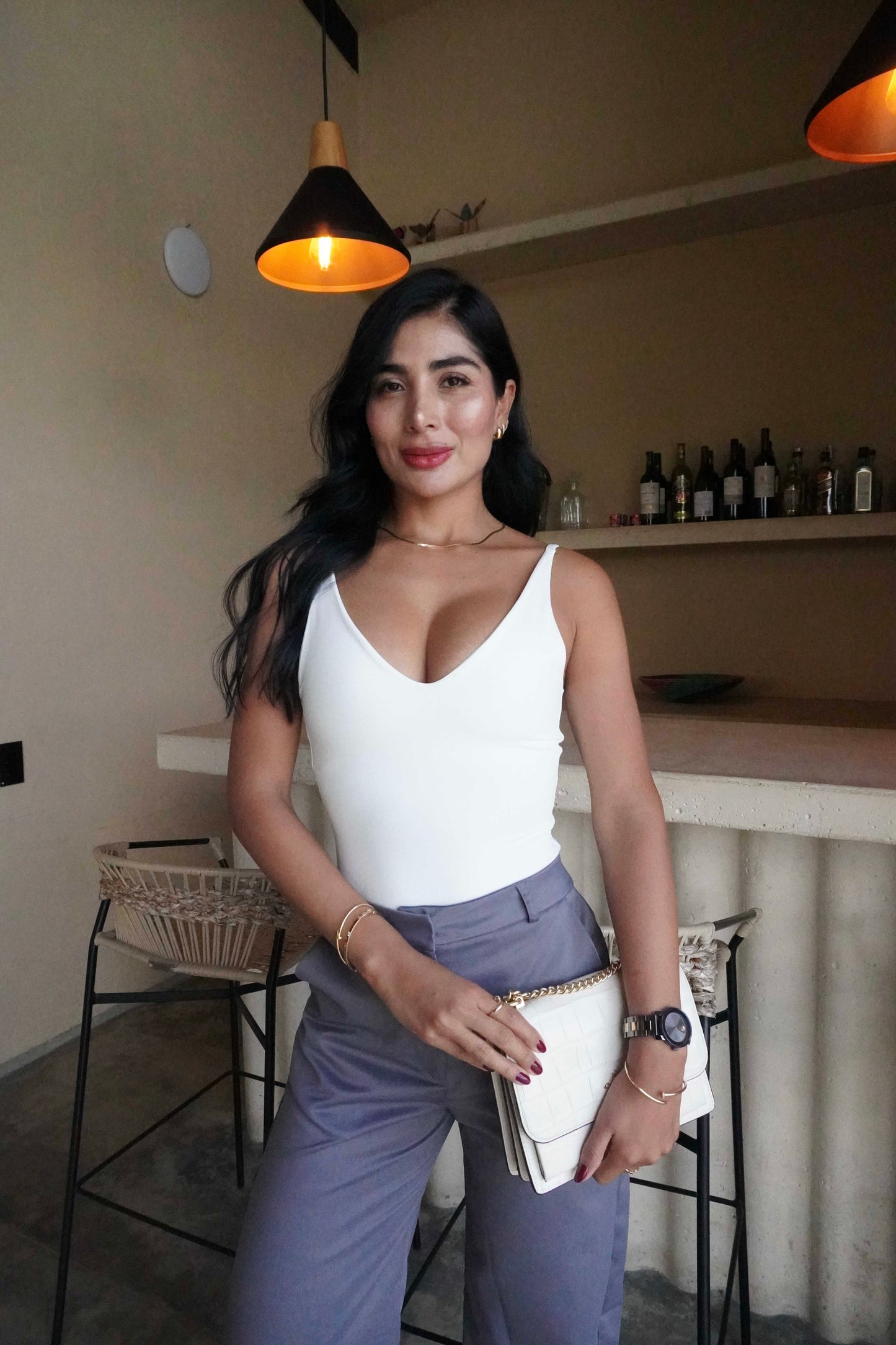 Body top invisible blanco