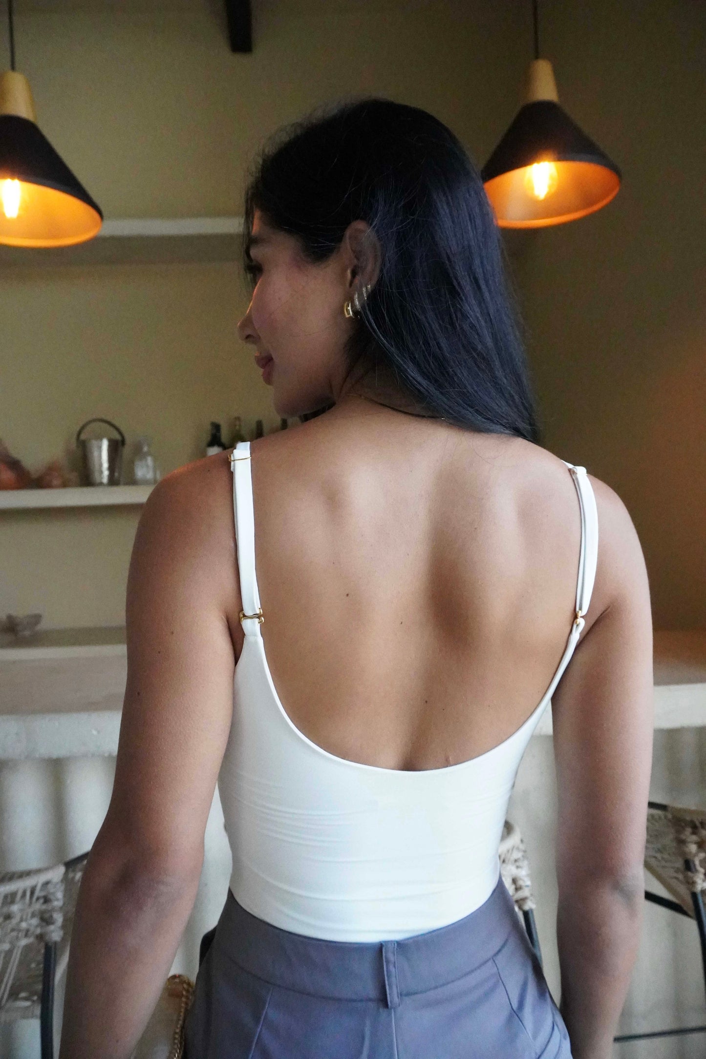 Body top invisible blanco