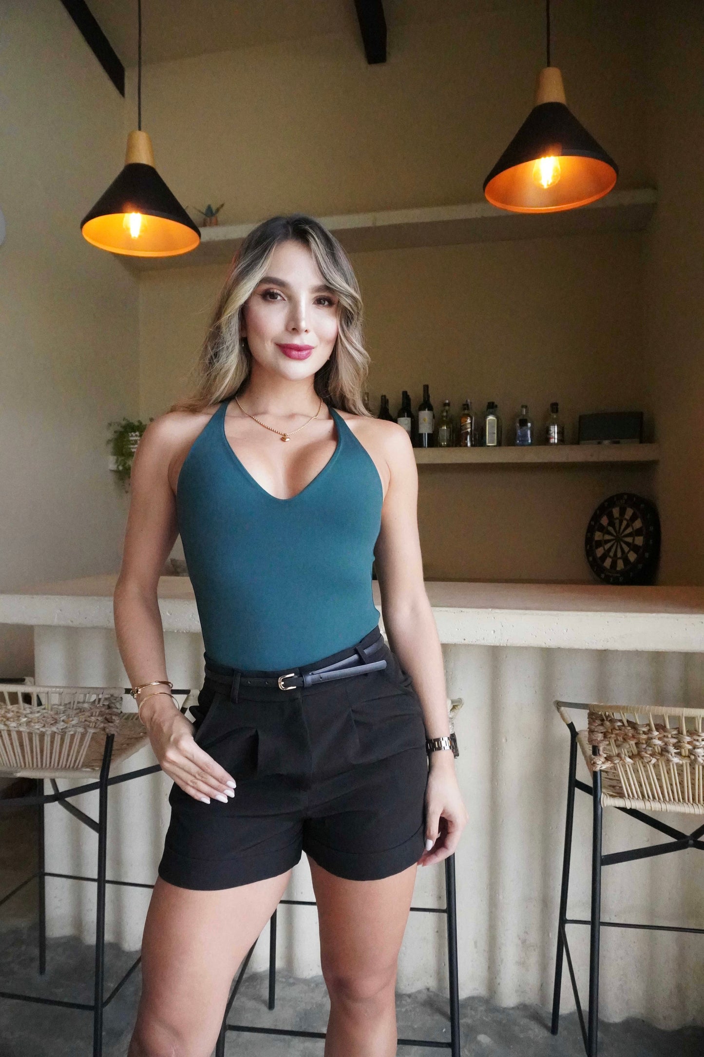 Body top interno invisible verde petroleo