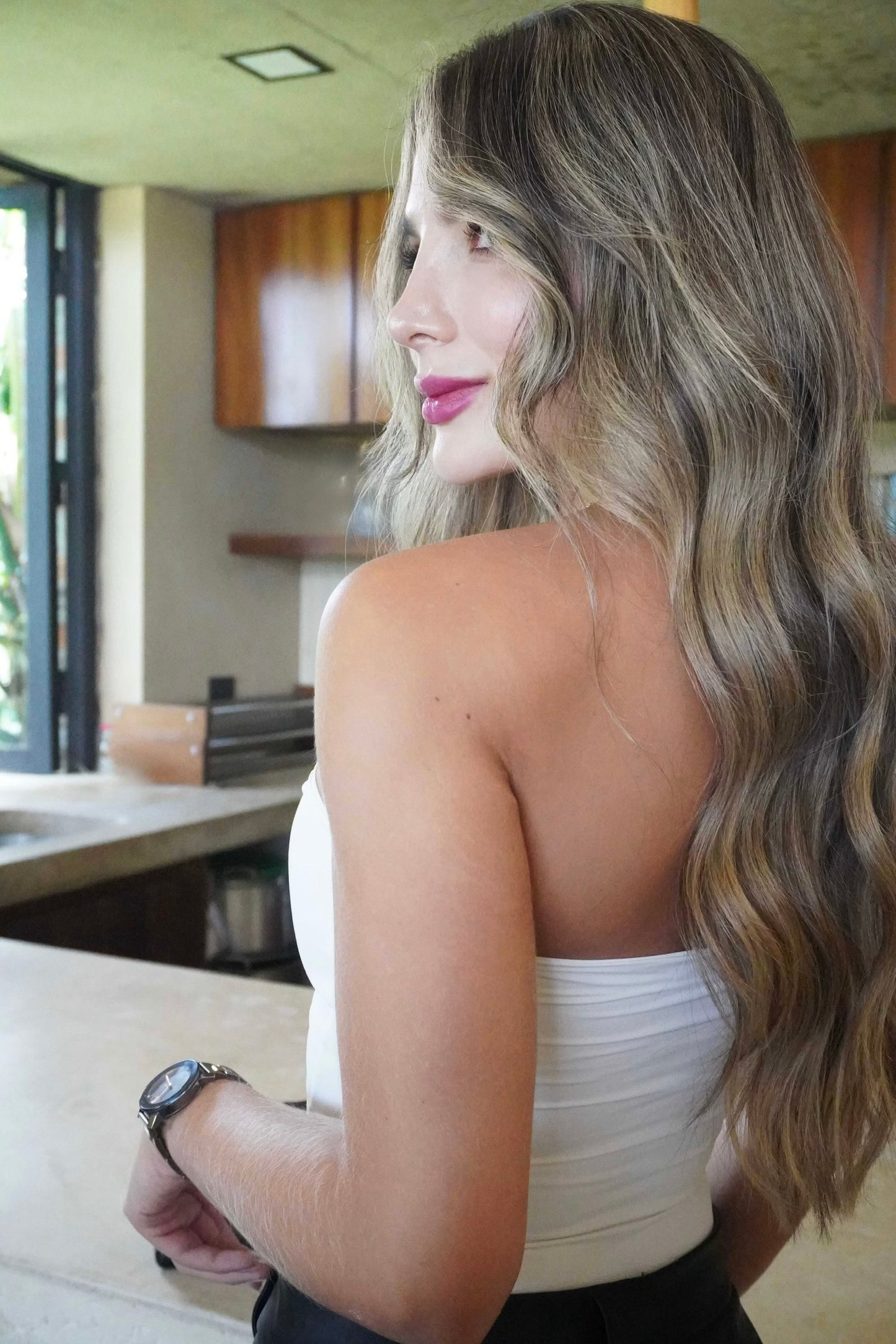 Body strapless escote blanco