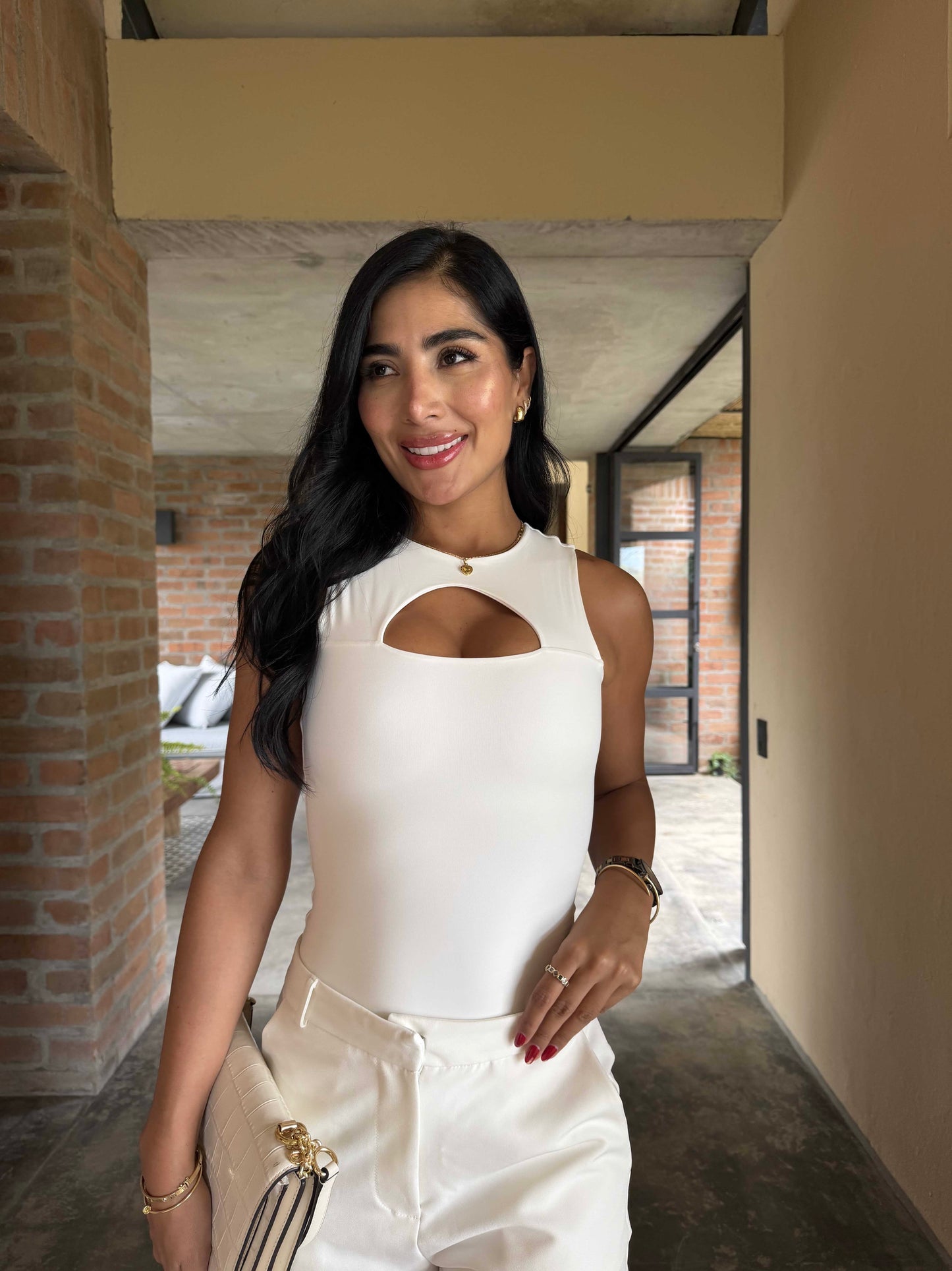 Body siso escote blanco