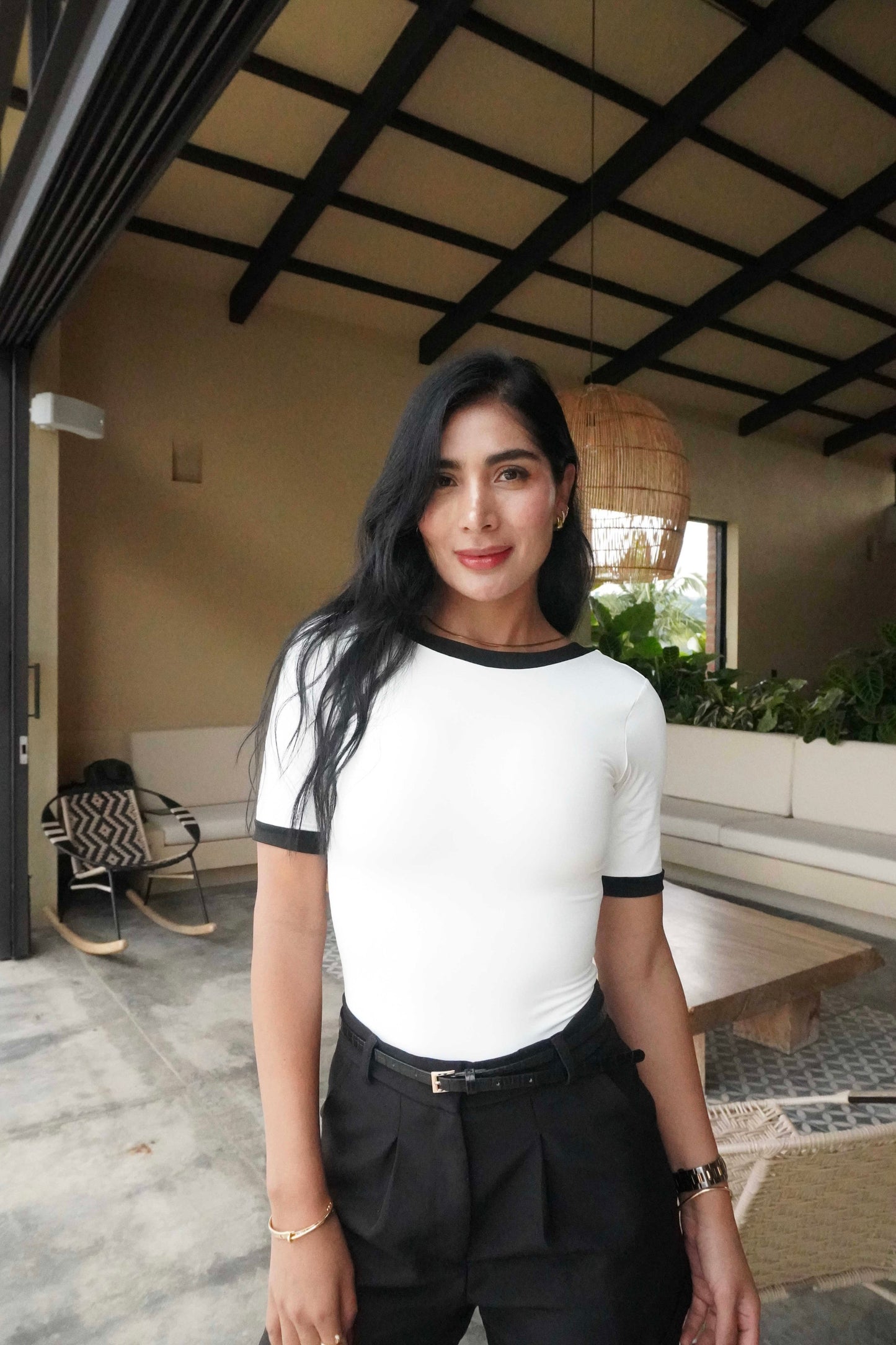 Body bloques escote blanco