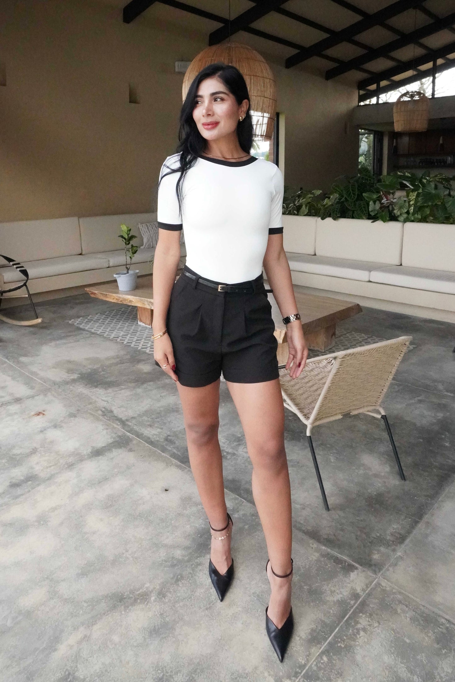 Body bloques escote blanco