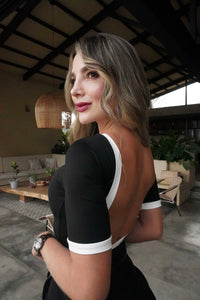 Body bloques escote negro