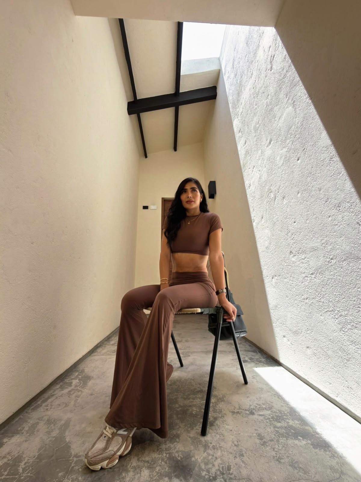 Pantalon bota campana café